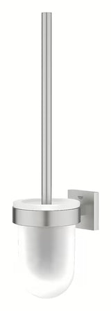 Zidna ČETKA za Wc Grohe Start Cube Accessories u izvedbi supersteel sa staklenom posudom i skrivenim pričvršćenjem.
