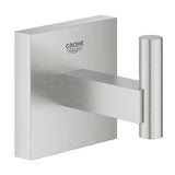 Metalni kupaonski kukica Grohe Start Cube Accessories u izvedbi supersteel sa skrivenim pričvršćenjem
