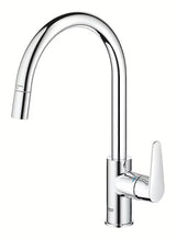 Kromirana miješalica za sudoper Grohe Start Curve s visokim zakretnim izljevom i izvlačnim tušem