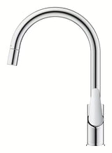 Kromirana miješalica za sudoper Grohe Start Curve s visokim zakretnim izljevom i izvlačnim tušem