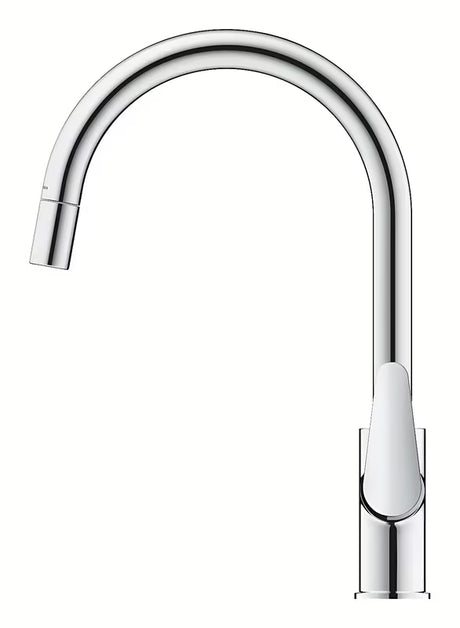Kromirana miješalica za sudoper Grohe Start Curve s visokim zakretnim izljevom i izvlačnim tušem