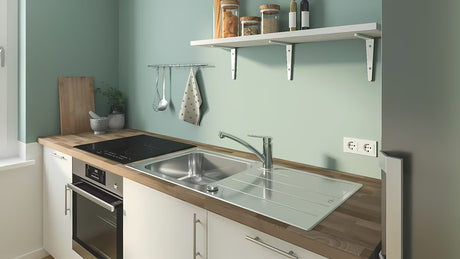 Kromirana jednoručna baterija miješalica za sudoper Grohe Start Eco s niskim zakretnim izljevom