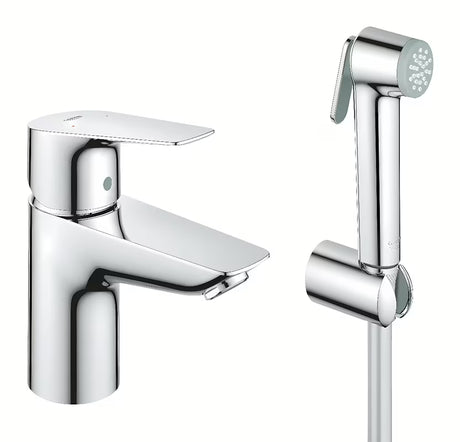 Kromirana miješalica za umivaonik Grohe Start Edge s bide tušem i štednim perlatorom
