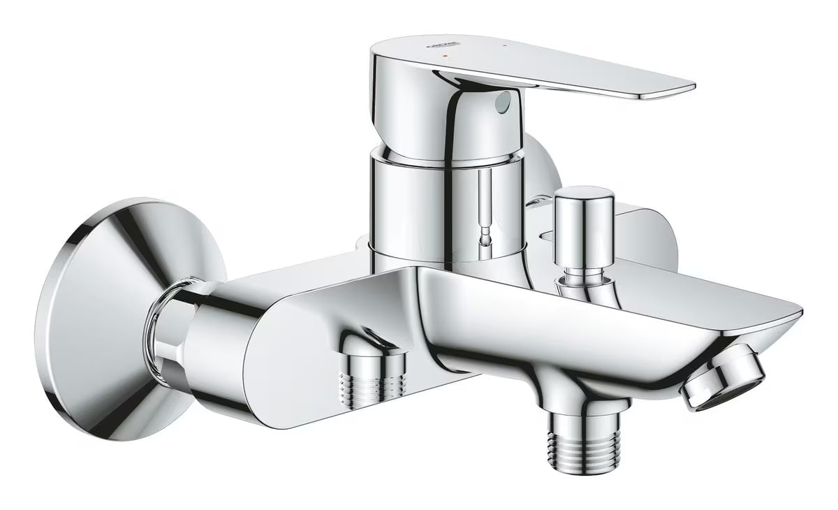 Kromirana zidna jednoručna baterija miješalica za kadu Grohe Start Edge s preklopnikom kada i tuš