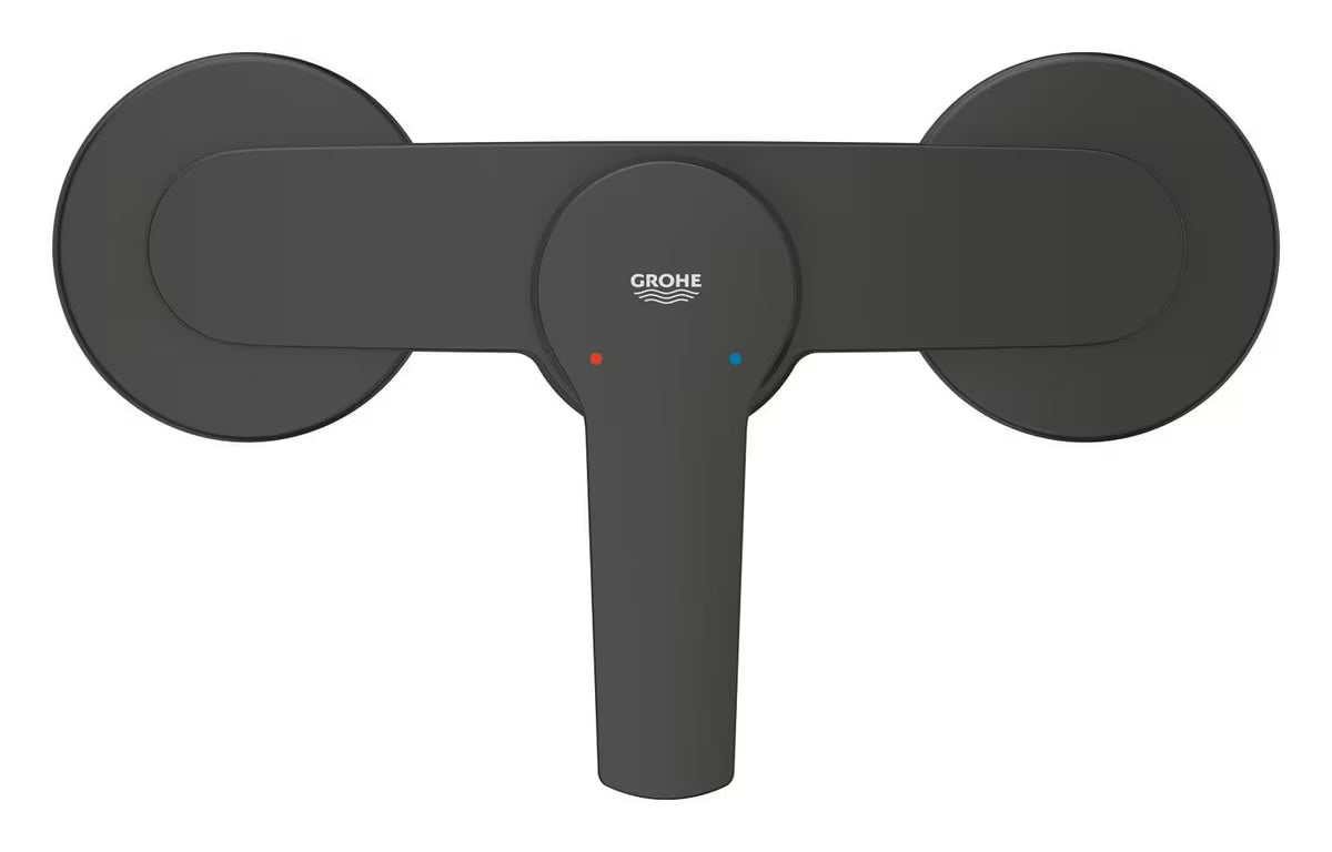 Zidna jednoručna baterija miješalica za tuš Grohe Start u mat crnoj izvedbi s metalnom ručicom