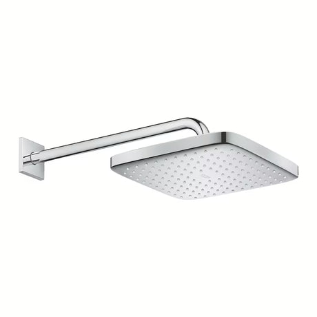 Kromirana nadglavni tuš Grohe Tempesta 250 Cube sa zidnim nosačem tuša i mlazom Rain