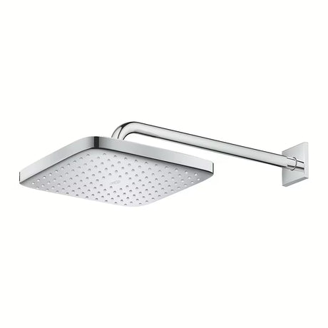 Kromirana nadglavni tuš Grohe Tempesta 250 Cube sa zidnim nosačem tuša i mlazom Rain