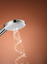 Kromirana ručna tuš-slušalica Grohe Tempesta Cube s tri mlaza Rain, Jet i Massage.