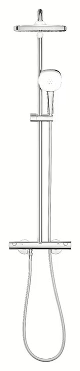 Tuš sustav Grohe Tempesta Cube System s termostatskom miješalicom u krom izvedbi, s nadglavnim i ručnim tušem