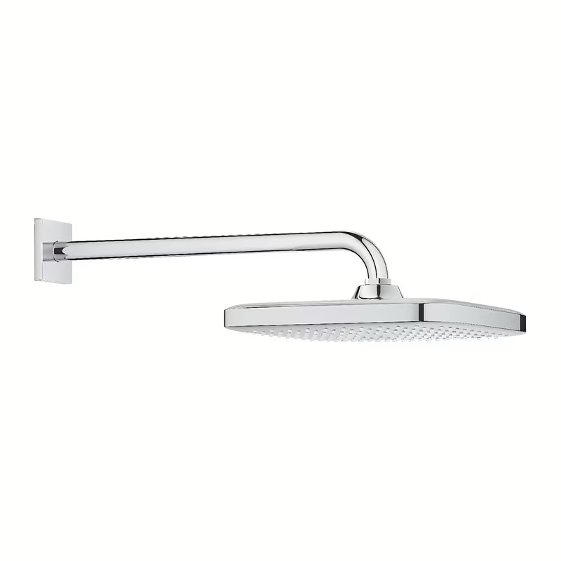 Kromirana nadglavni tuš Grohe Tempesta 250 Cube sa zidnim nosačem tuša i mlazom Rain