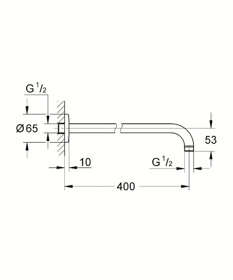 Nosač nadglavnog Tuša Grohe Tempesta new u izvedbi chrome s rasponom 400 mm