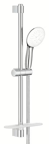 Kromirani tuš set Grohe Tempesta s ručnom tuš-slušalicom, tuš šipkom, metalnim crijevom i policom EasyReach