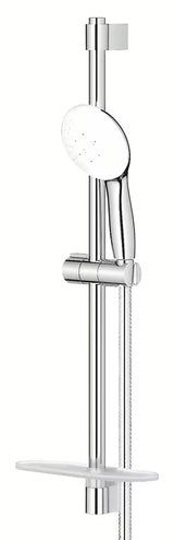 Kromirani tuš set Grohe Tempesta s ručnom tuš-slušalicom, tuš šipkom, metalnim crijevom i policom EasyReach