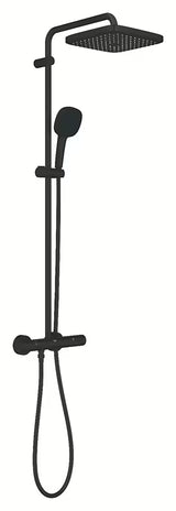 Mat crni tuš sustav Grohe Tempesta System Cube s termostatskom miješalicom, s nadglavnim i ručnim tušem