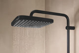 Mat crni tuš sustav Grohe Tempesta System Cube s termostatskom miješalicom, s nadglavnim i ručnim tušem