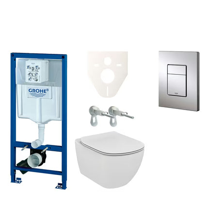 Viseći WC set Ideal Standard Tesi s modulom Grohe Rapid SL i tipkom u kromu