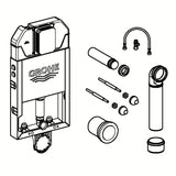 Podžbukni vodokotlić Grohe Uniset Slim pro za ugradnju u zid sa vodokotlićem Slim 3–6 l i gornjim dovodom vode.