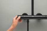 Mat crni tuš sustav Grohe Vitalio Comfort s nadglavnim tušem 250x250 mm i ručnim tušem