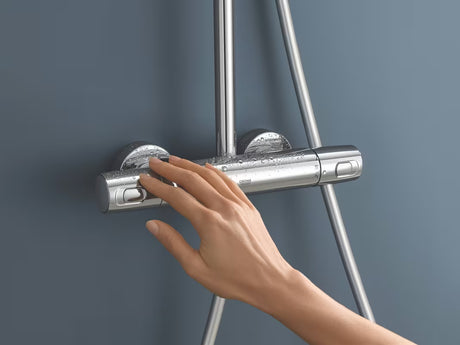 Tuš sustav Grohe Vitalio Joy XXL 310 s termostatom u krom izvedbi, s nadglavnim i ručnim tušem