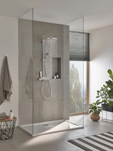 Tuš sustav Grohe Vitalio Joy XXL 310 s termostatom u krom izvedbi, s nadglavnim i ručnim tušem