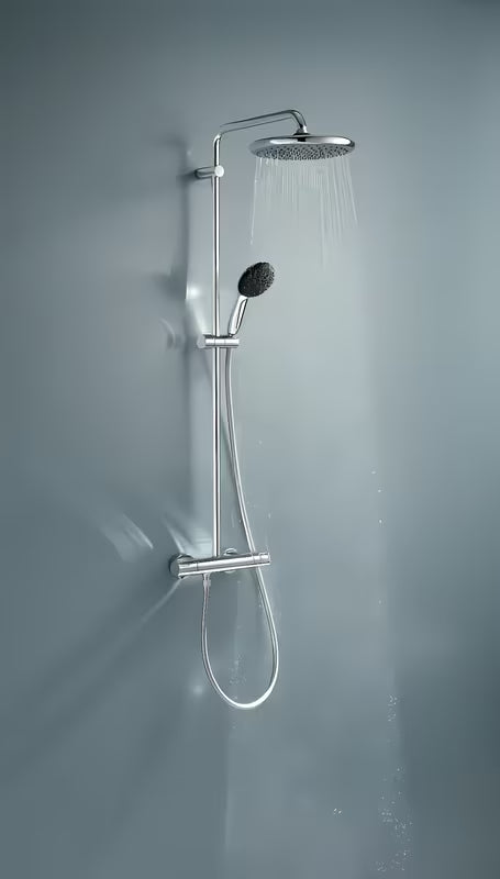 Grohe Vitalio Start System tuš sustav s termostatskom miješalicom u krom izvedbi s nadglavnim i ručnim tušem