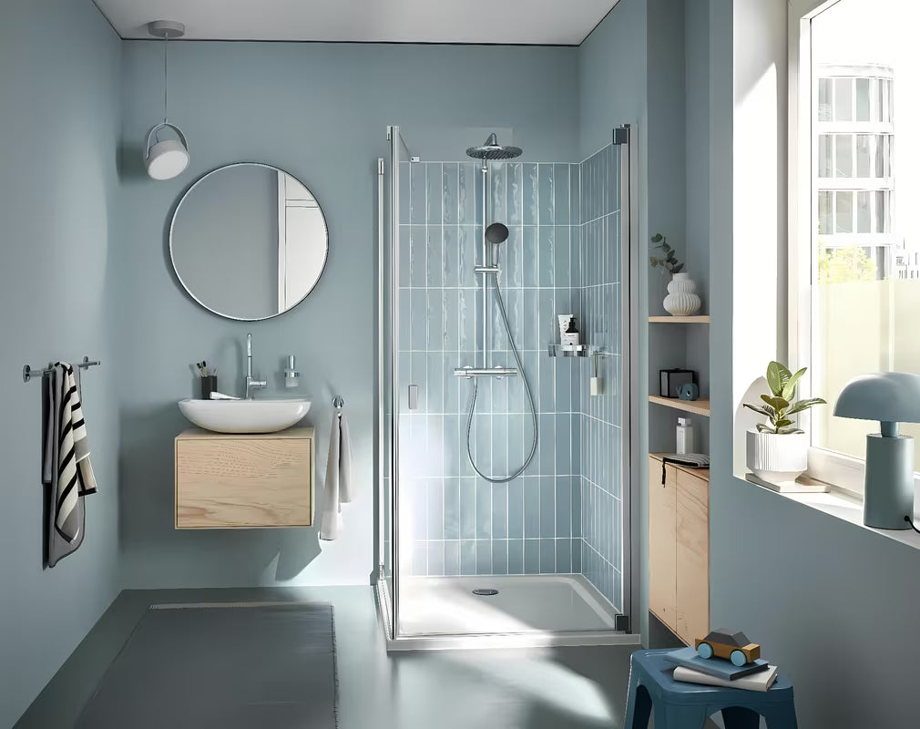 Grohe Vitalio Start System tuš sustav s termostatskom miješalicom u krom izvedbi s nadglavnim i ručnim tušem