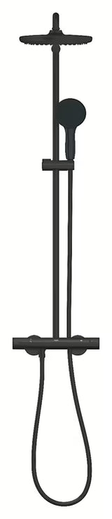 Mat crni tuš sustav Grohe Vitalio Start 250 s termostatskom miješalicom, s nadglavnim i ručnim tušem