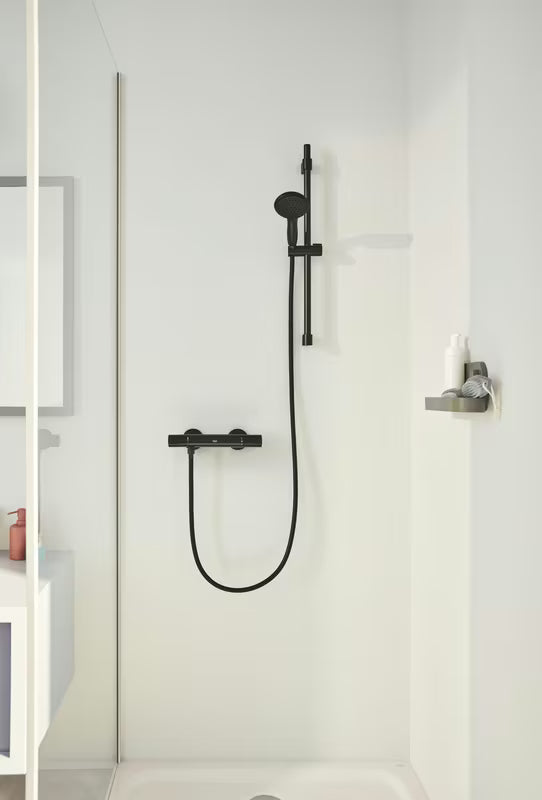 Mat crni tuš šipka Grohe Vitalio Universal s kliznim i zakretnim držačem