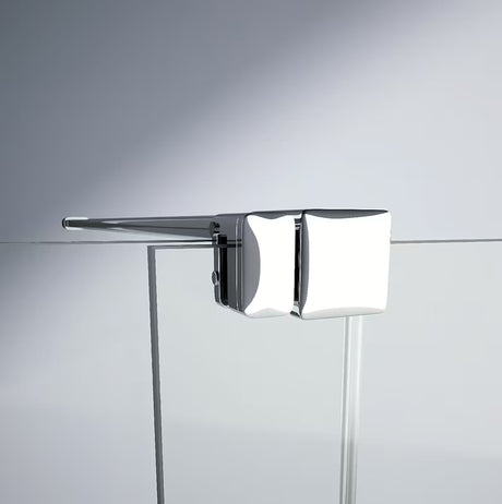 Tuš stijena Walk-In Hüppe Xtensa pure 140 cm u sjajnom kromu s prozirnim staklom i kliznim sustavom.