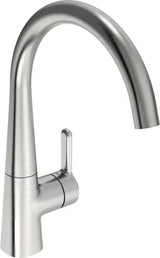 Hansa Designo jednoručna baterija stojeća miješalica za sudoper s okretnim izljevom u izvedbi brušeni čelik