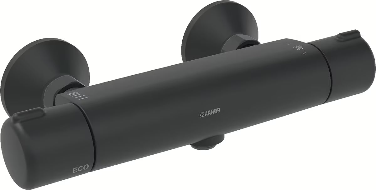 Termostatska zidna miješalica za tuš Hansa Micra u mat crnoj izvedbi