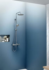 Hansa Micra tuš sustav s termostatskom miješalicom u kromu s nadglavnim i ručnim tušem