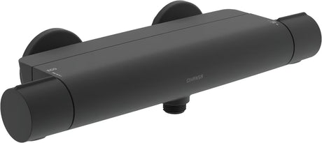 Hansa Optima termostatska zidna miješalica za tuš u crnoj mat boji s mat površinom