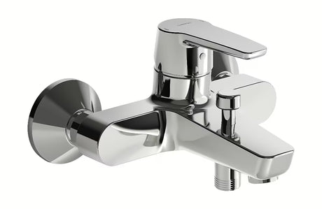 Kromirana jednoručna baterija zidna miješalica za kadu Hansa Polo s preklopnikom izljev/tuš