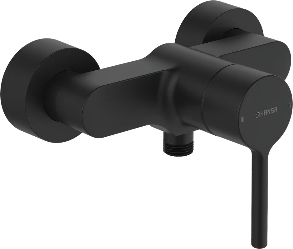 Zidna jednoručna baterija miješalica za tuš Hansa Vantis u mat crnoj izvedbi