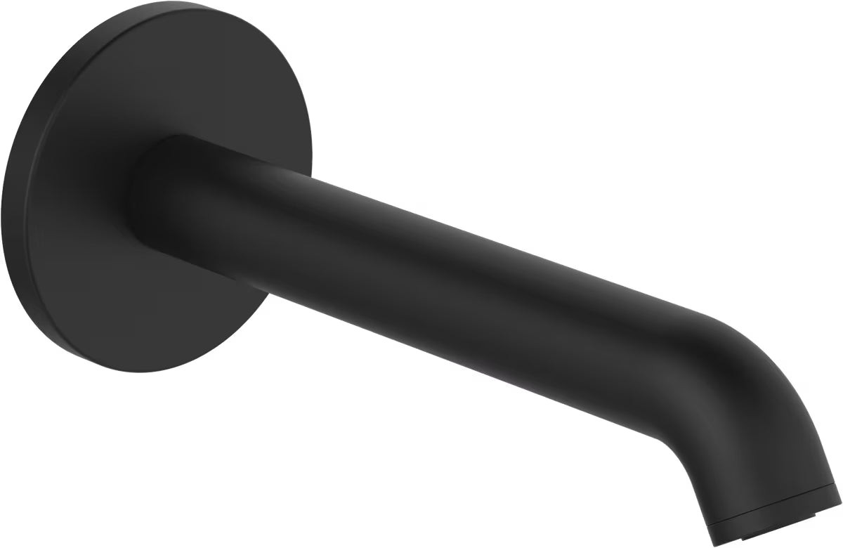 Izljev za Kadu Hansa Vantis u mat crnoj izvedbi s fiksnim izljevnim krakom i okruglom rozetom.