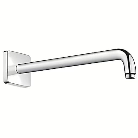 Kromirani zidni nosač nadglavnog tuša hansgrohe E s četvrtastom rozetom i duljinom 389 mm