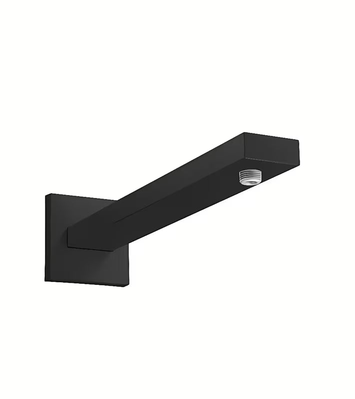 Hansgrohe nosač nadglavnog tuša za zid u mat crnoj boji, četvrtasti dizajn, duljina 390 mm