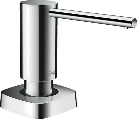 Kromirani ugradbeni dozator za tekući sapun i deterdžent hansgrohe A71 s četvrtastom rozetom