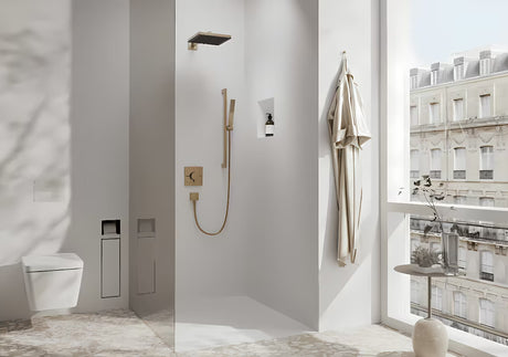 Kukica za ručnike hansgrohe addstoris u izvedbi brušena bronca pro za vješanje ručnika ili ogrtača.