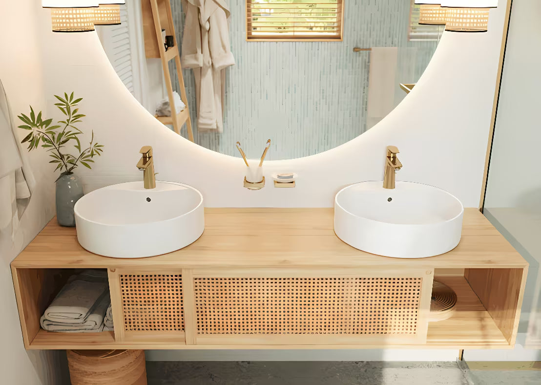 Hansgrohe addstoris zidni držač čaše i četkica sa staklenom čašom u poliranom zlatu.