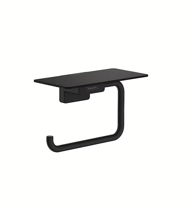 Hansgrohe addstoris držač toaletnog papira s policom u mat crnoj boji za zidnu montažu