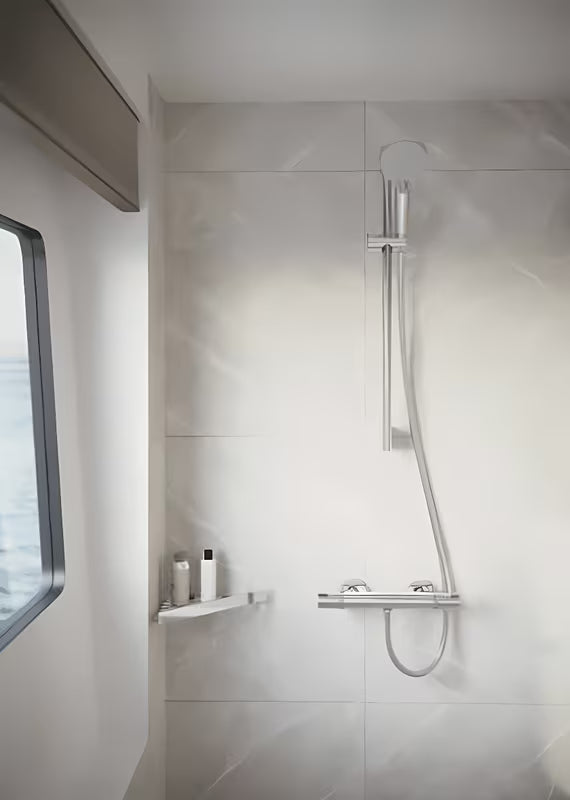 Kromirana kutna polica hansgrohe addstoris od nehrđajućeg čelika pro zidna montaža u tuševi