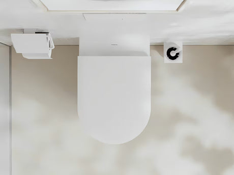 Zidna ČETKA za Wc hansgrohe addstoris u mat bijeloj boji s držačem od metala i sa staklenom posudom.