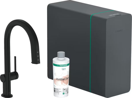 Hansgrohe Aqittura miješalica za sudoper u mat crnoj boji s tipkom Select pro filtriranu ohlađenu vodu