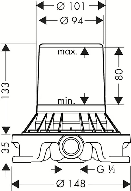 Podžbukno tijelo Hansgrohe Axor Starck pro za ugradnju na grubi pod