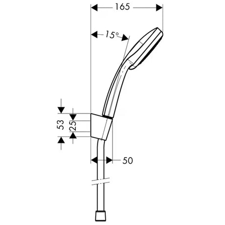 Set za Kadu Hansgrohe Croma 100 u kromu s ručnim tušem 100 mm, držačem Porter 'S i crijevom Isiflex 1,25 m.