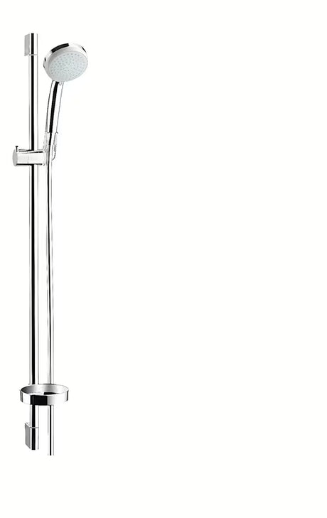 Hansgrohe Croma 100 tuš set u izvedbi chrome s ručnim tušem, šipkom, crijevom, klizačem i posudicom za sapun