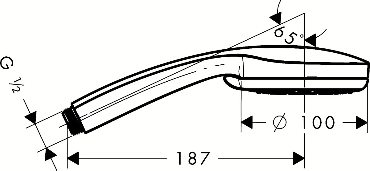 Kromirani ručni tuš Hansgrohe Croma 100 Vario promjera 100 mm i s četiri vrste mlaza.