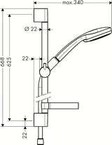 Hansgrohe Croma 100 tuš set u izvedbi chrome s ručnim tušem i tuš šipkom